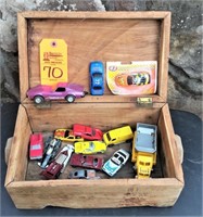 Wooden box with cars
