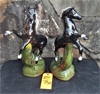 Set of ceramic horse statues