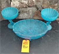 Box lot Blue Satin glass bowls