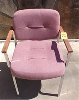 Mauve and metal office chair