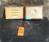 2 cigar boxes, Tommy Hilfiger watch