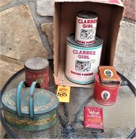 Antique assorted tobacco and baking cans