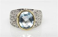 4 ct Blue Topaz Ring