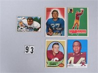 1951 - 1970 5 DIFF. #1 FOOTBALL CARDS: