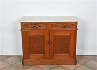 Antique Marble Top Dry Sink Cabinet