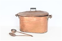 Antique Large Copper Boiler & Utensils