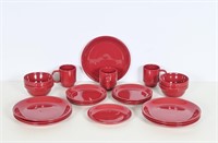 Mainstays Stackables Red Dish Set