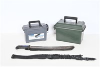 Ammo Boxes, Machete, Tactical Rifle Sling