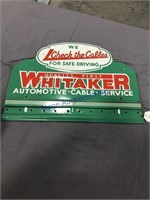 WHITAKER CABLES TIN STORE DISPLAY SIGN, 12.5X17.25