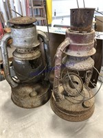 PAIR OF LANTERNS, RUSTED