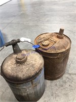 PAIR OF 5-GALLON CANS, RUSTED
