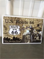 US ROUTE 66 TIN SIGN, 8 X 12"
