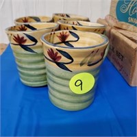 HAND PAINTED STONEWARE MUGS- PIER 1 IMPORTS