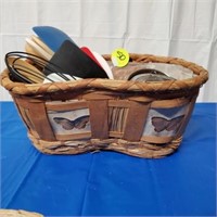 BUTTERFLY BASKET FULL OF KITCHEN UTENSILS