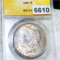 1887 Morgan Silver Dollar ANACS - MS64