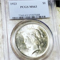 1923 Silver Peace Dollar PCGS - MS63