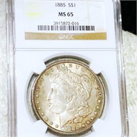 1885 Morgan Silver Dollar NGC - MS65