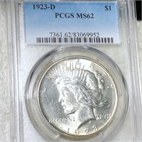 1923-D Silver Peace Dollar PCGS - MS62