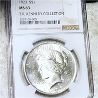 1923 SIlver Peace Dollar NGC - MS63 KENNEDY