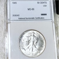 1945 Walking Half Dollar NNC - MS66