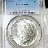 1925 Silver Peace Dollar PCGS - MS63