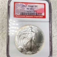 2003 Silver Peace Dollar NGC - MS69
