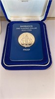 1983 $100 gold coin of Barbados 6.21 grams of