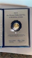 1976 $100 Balboa Gold coin of The Republic of