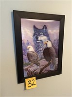 3D EAGLE AND WOLF PICTURE