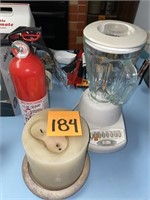 FIRE EXTINGUSHER, CANDLE, AND BLENDER LOT