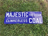 MAJESTIC THE CLEAN CLINKERLESS COAL PORCELAIN SIGN