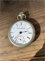 ANTIQUE ELGIN POCKET WATCH WITH TRAIN ON BACK