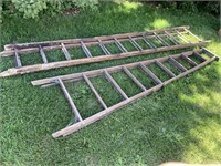 LOT OF TWO LADDERS 10" STEP & 24' EXT