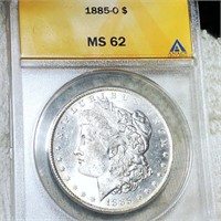 1885-O Morgan Silver Dollar ANACS - MS62