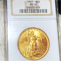 1927 $20 Gold Double Eagle NGC - MS65