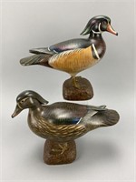 Mike Borrett Pair Of Standing Wood Ducks