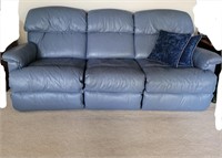 LaZboy Couch - Baby Blue Leather 32x72x35