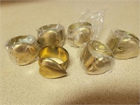 Brass Heart Napkin Rings x6