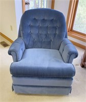 Blue Blush Swivel Rocker Chair