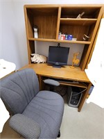 Office Desk, chair, plus computer ++