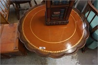 LEATHER TOP PIE CRUST TABLE