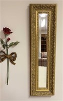 Beveled Gold Mirror & Rose Decor