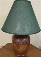 Lamp 25" tall - Green Shade