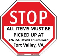 ALL ITEMS MUST BE PICKED UP IN FORT VALLEY