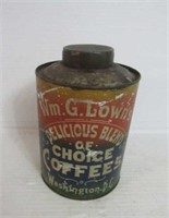 WM. G Lown's Choice Coffee Tin Washington DC