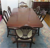 Mahogany Duncan Phyfe Style Table w/6 Chairs