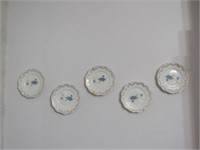 5 Limoge Floral Plates w/Wall Hangers