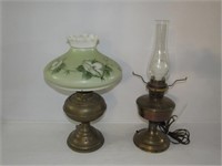 2 Electrified Oil Lamps