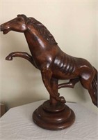 Hand Carved Wooden Horse
 23 tall, 26 wide