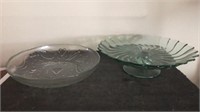 Glass platter & bowl